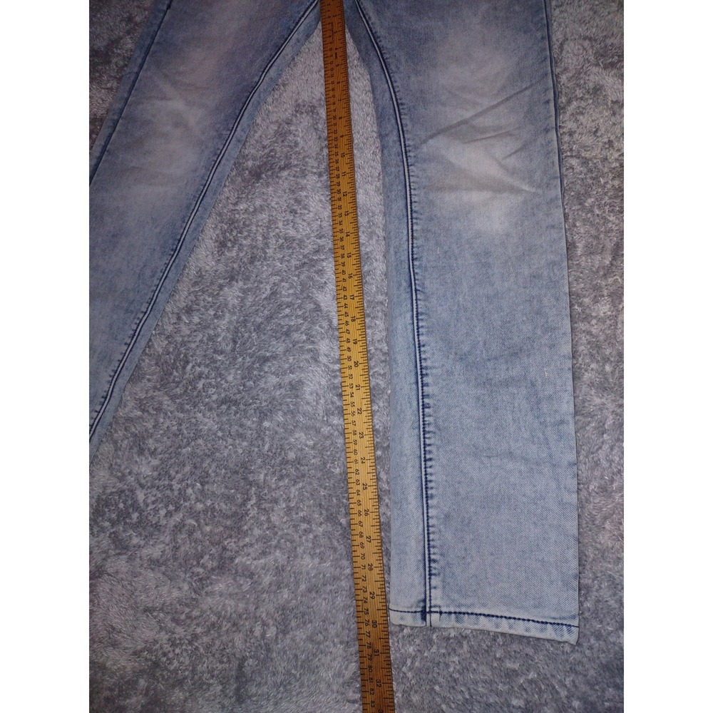 FJ92 FLU 92 Men's Jeans India Straight Fit Light Wash Denim Decorative Size 32 - Picture 5 of 10